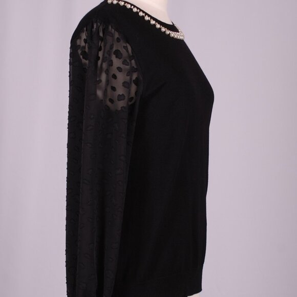 EUC Rio & Rian NY Black Embellished Neckline Sweater, Sz - M - Picture 11 of 13